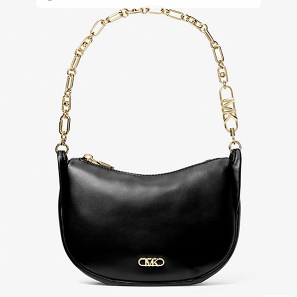 Michael Kors Handbags - NWT Michael Kors Kendall Small Black Leather Shoulder Bag with Dust Bag